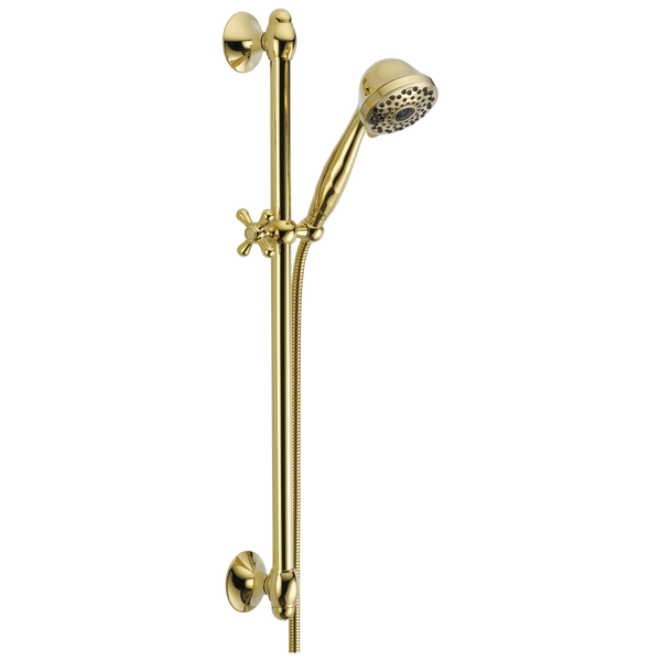 Solid Brass Wall Mount Antique Brass Slide Bar with Hand Shower NEW in Box 